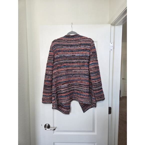 St. John Autumn Chunky Wool Blend Open Draped Knit Cardigan Sweater, Size Medium - Picture 9 of 13